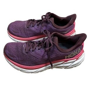 Hoka One One Clifton 8 Grape Wine Running Sneakers Women's 7.5D